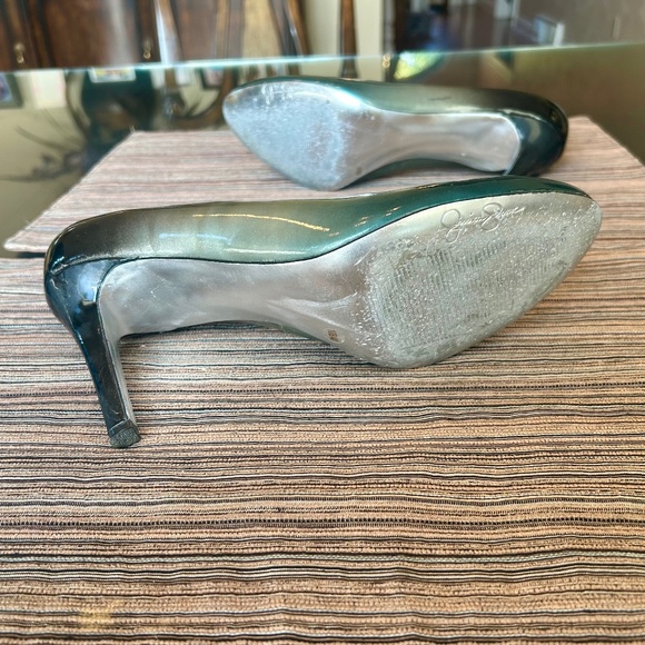 Jessica Simpson Green to Black Ombré Patent Leather Stilettos Size 10 - Picture 7 of 8
